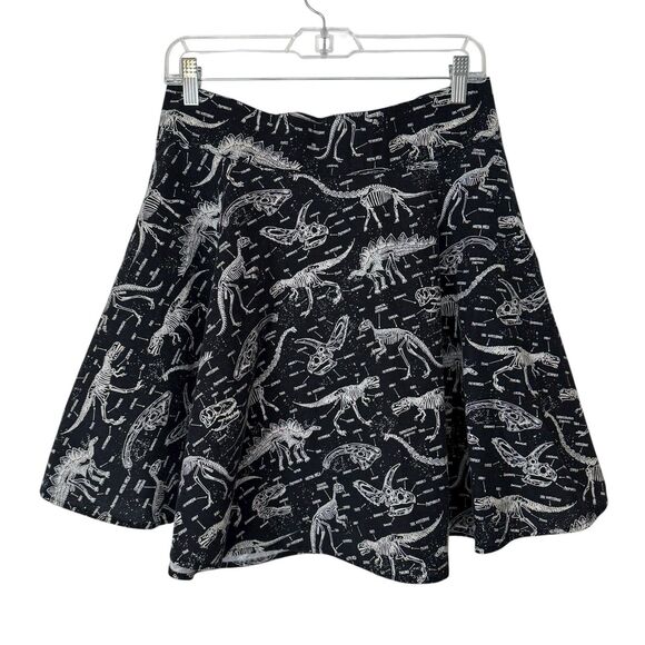 Folter Skater Skirt Womens Size XL Black Dinosaur Print Kitsch Academia Science - Picture 11 of 11